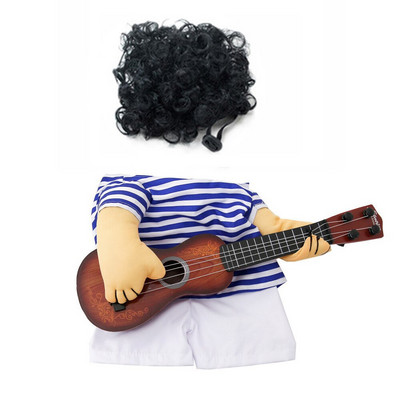 Smiješna odjeća za kućne ljubimce Gitarist Cosplay Kostim za psa Gitarist Dressing Up Party Božićna noć vještica Nova godina Odjeća za pse mačke