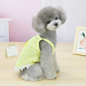 Нова лятна сладка кучешка пола с цветя Модни луксозни момичешки рокли за кучета Дрехи за домашни любимци