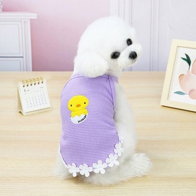 Letná nová roztomilá sukňa pre psov s kvetmi, módne luxusné dievčenské šaty pre psov, oblečenie pre domáce zvieratá