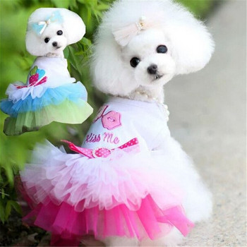 Cute Puppy\'s Cotton Lace Princess Dress Dog Множество размери Пола с жилетка Удобни поли с принтове за малки прекрасни кучета Котки Домашни любимци