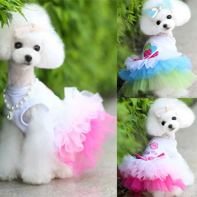 Cute Puppy`s Cotton Lace Princess Dress Dog Множество размери Пола с жилетка Удобни поли с принтове за малки прекрасни кучета Котки Домашни любимци