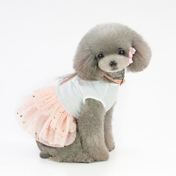 2020 пролет и лято пола за домашни любимци памучни сладки дрехи за кучета Теди малко куче хай-пуловер пола рокля за кучета цветя рокли за кучета лято
