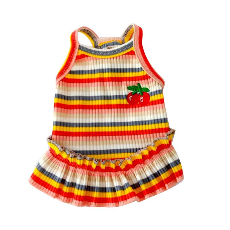 Φούστα Rainbow Suspender Ρούχα για σκύλους Φόρεμα Super Dogs Ρούχα για κατοικίδια Χαριτωμένα καλοκαιρινά βαμβακερά Yorkies κορίτσι με εκτύπωση Ropa Para Perro