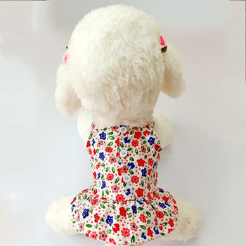 Καλοκαιρινά ρούχα για σκύλους Χαριτωμένα φλοράλ φόρεμα με λεπτές φούστες Αντηλιακό Πρόληψη της τριχόπτωσης για μικρά φορέματα μόδας για κατοικίδια σκύλους