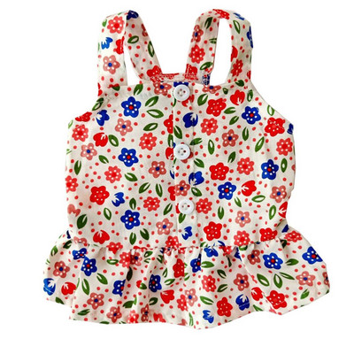 Letné oblečenie pre psov, roztomilé kvetinové šaty cez rameno, tenké sukne, opaľovací krém, prevencia vypadávania srsti pre malých psov, módne šaty pre domáce zvieratá