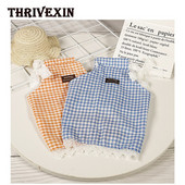 Oblečenie pre domáce zvieratá Letné oblečenie pre mačky Mačka Pes Sukňa Tričko Kockovaná sukňa Teddy Bichon Oblečenie pre malých psov Roztomilá mačacia sukňa Módne šaty pre psov