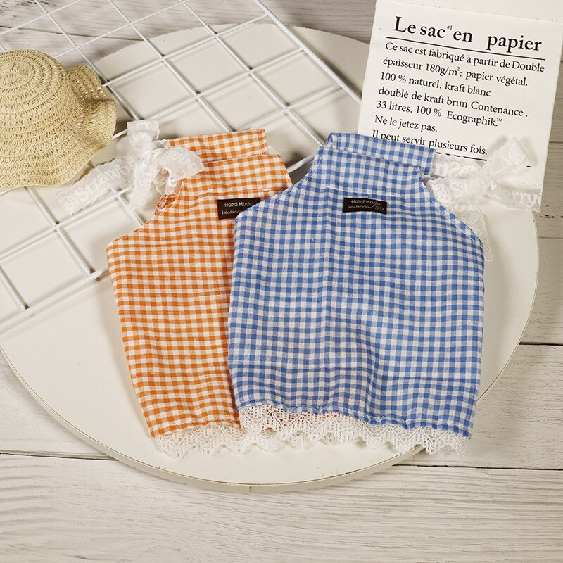 Oblečenie pre domáce zvieratá Letné oblečenie pre mačky Mačka Pes Sukňa Tričko Kockovaná sukňa Teddy Bichon Oblečenie pre malých psov Roztomilá mačacia sukňa Módne šaty pre psov