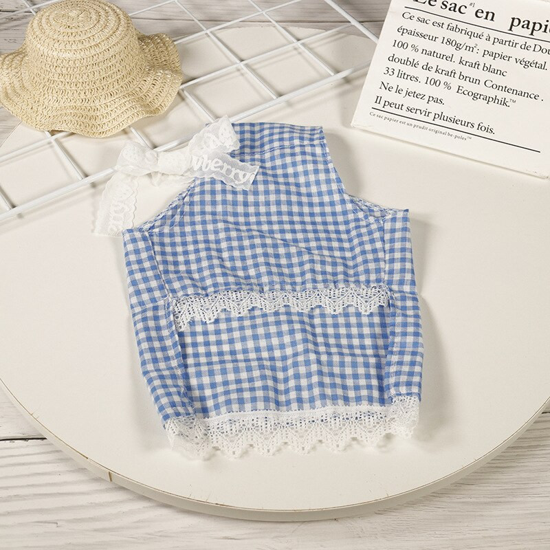 Oblečenie pre domáce zvieratá Letné oblečenie pre mačky Mačka Pes Sukňa Tričko Kockovaná sukňa Teddy Bichon Oblečenie pre malých psov Roztomilá mačacia sukňa Módne šaty pre psov