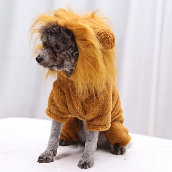 Lion Dog Clothes Pet Jumpsuit Dog Hoodies for Cat Clothing Pet παλτό για μεγάλα μικρά σκυλιά Αστείο μπουφάν αποκριάτικου κοστούμι για κουτάβι