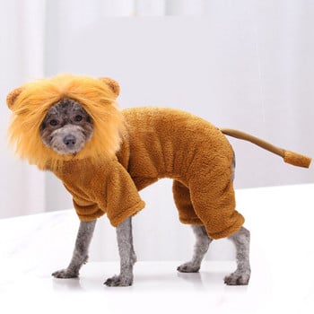 Lion Dog Clothes Pet Jumpsuit Dog Hoodies for Cat Clothing Pet παλτό για μεγάλα μικρά σκυλιά Αστείο μπουφάν αποκριάτικου κοστούμι για κουτάβι