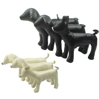 Δερμάτινα μανεκέν σκυλιών σε όρθια θέση Μοντέλα σκυλιών Παιχνίδια κατοικίδιων ζώων Κατάστημα προβολής Mannequin White S