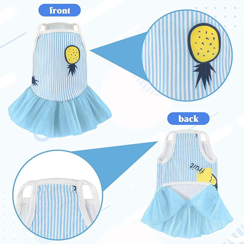 Roztomilé šaty pre psov, sukňa, šteniatko, letné ovocné šaty, spoločenské zvieratá, princezná, letné oblečenie, oblečenie pre malé psy, mačky, čivavy, pudel, mops