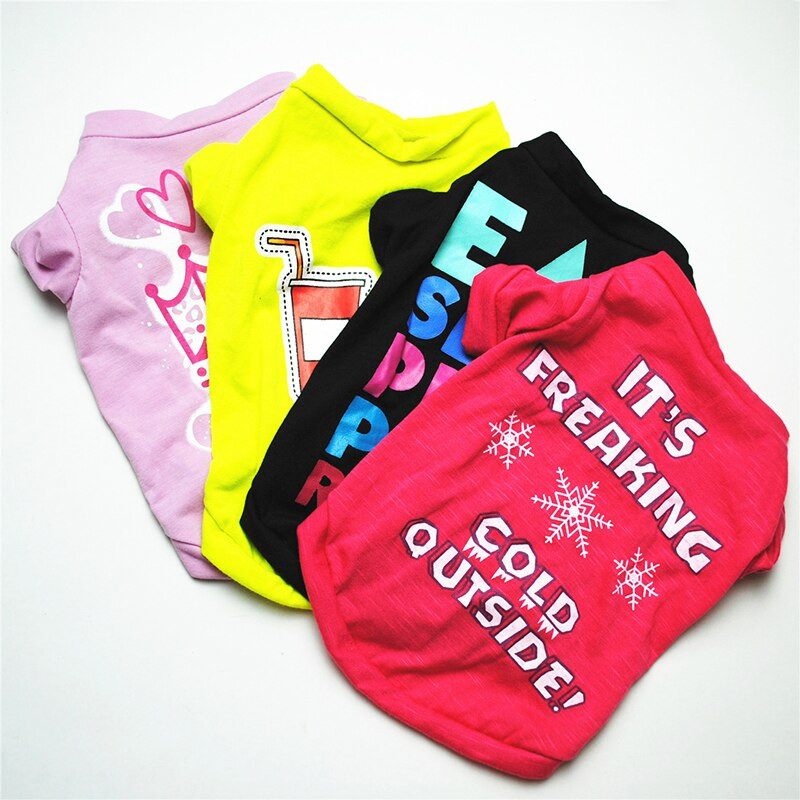 Bavlnené tričko pre malé psy, oblečenie pre domáce zvieratá, tričko pre mačky, ležérne kostýmy pre šteniatka, halloweenske oblečenie pre psov, Bozal Chihuahua