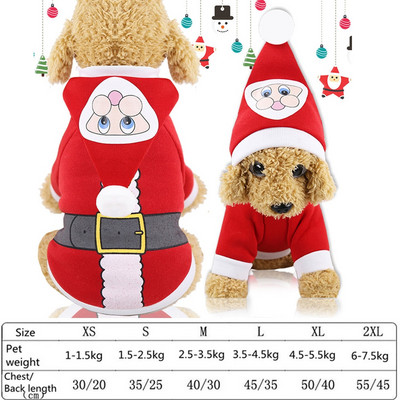 Rudens žiemos kalėdinis augintinis šuniukas su gobtuvu Megztiniai šunims drabužiai Kostiumas Čihuahua katei Žiema lauke šilta šunų striukė