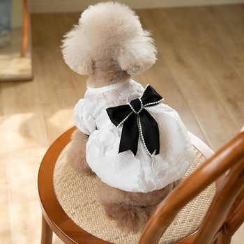 Ρούχα για σκύλους για άνοιξη και καλοκαίρι Φούστα με νήματα με μαργαριτάρι φιόγκο Μικρό άρωμα Ρούχα για κατοικίδια Ρούχα για γάτες και σκύλους Χαριτωμένη γάτα Teddy Chihuahua
