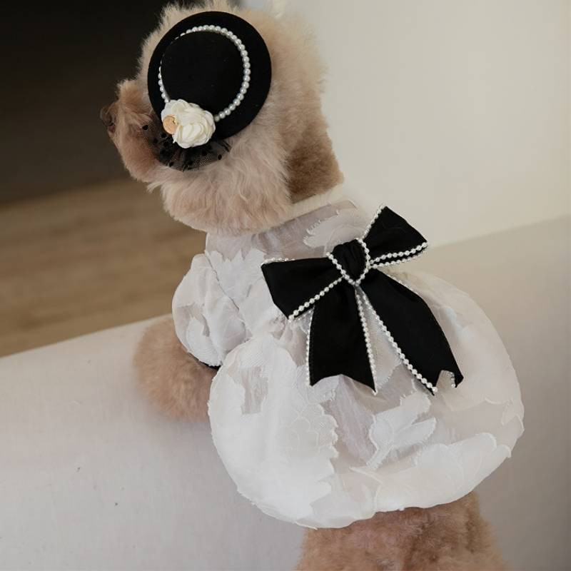 Jarné a letné oblečenie pre psov, sukňa s perleťovou mašľou, malá vôňa, oblečenie pre domáce zvieratá, oblečenie pre mačky a psy, roztomilý plyšový čivava.