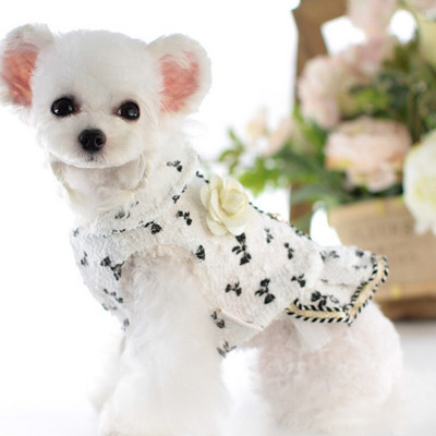 Ζεστή φούστα σκύλου Φούστες για κατοικίδια πριγκίπισσα Μαλακό φλις Ρούχα για κουτάβι Φούστα με στάμπα σκύλου Φούστα γενεθλίων φθινόπωρο χειμώνα για τσιουάουα Teddy