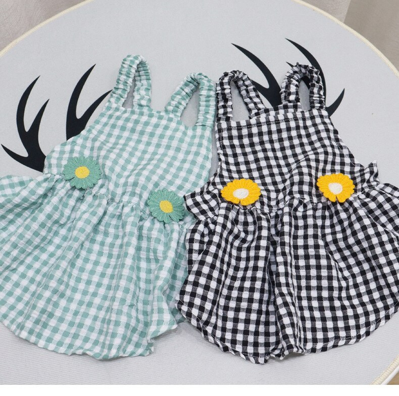 Jarné a letné oblečenie pre domáce zvieratá, tenké módne bavlnené šaty pre psov, podväzková sukňa, francúzsky buldoček, plyšový corgi, malé a stredné oblečenie pre psov