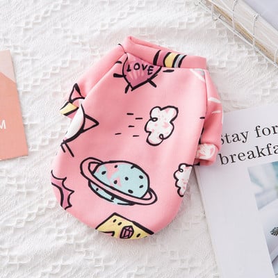 Roztomilý potlačený malý pes mikina s kapucňou zimné teplé oblečenie pre domáce zvieratá pre čivavu, shih tzu mikina, šteňa, mačka, sveter, psy, domáce zvieratá oblečenie