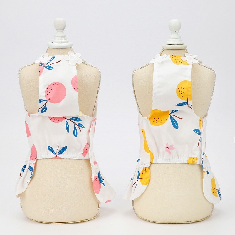 Rochie pentru câini pentru animale de companie Haine subțiri de vară pentru câini, cu imprimeu cu fructe, fustă cățelușă, îmbrăcăminte, prințesă, rochii pentru animale de companie, pentru caniche, pluș, chihuahua