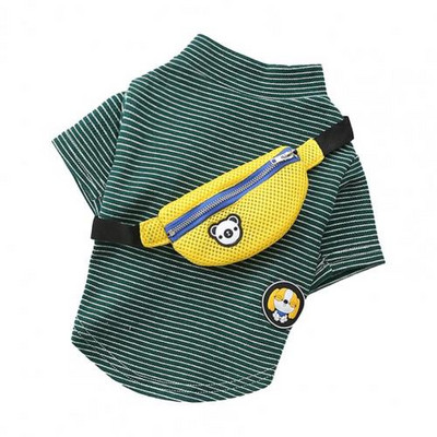 Unikaalne lemmiklooma vesti triibuline disain Nahasõbralik puuvillane ümarkaela seljakoti dekoratiivvest koerale, mis on teie koeral mugav kanda