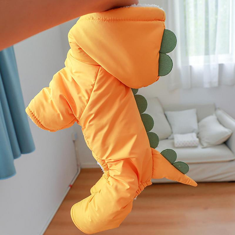 Costum de dinozaur pentru câini Haine pentru câini pentru animale de companie haine calde, moale, hanorac, haină pentru câini, toamnă iarna, ținute pentru câini de talie mică, mijlocie, pisici, de la mărimea S la L