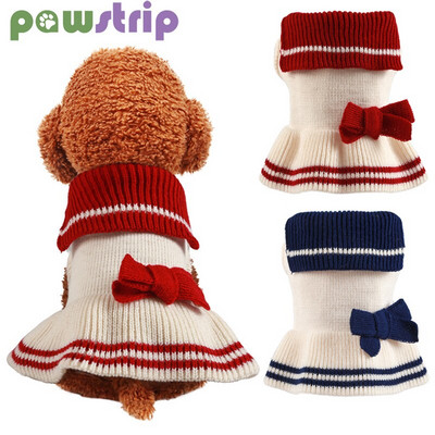 Talvised soojad koerariided Armsad vibu lemmikloomade kampsun seelikud väikestele koertele Kleit Kutsikas Beež Printsess Seelik Chihuahua Teddy Lemmikloomarõivad