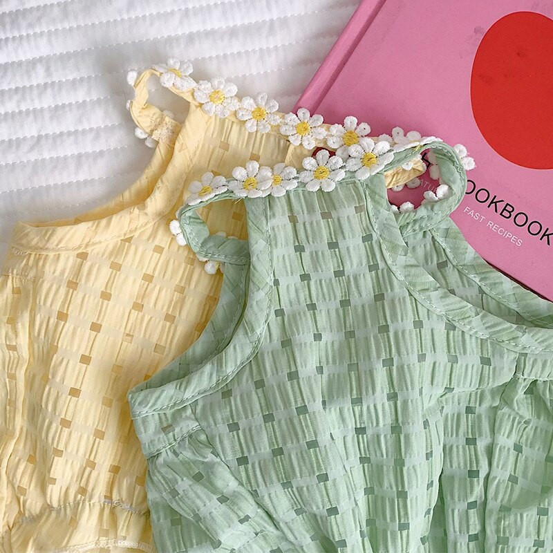 Koerte suve värske lemmiklooma seelik Kassi Teddy õhuke hingav kevadriietus Põlvkonna Pomeranian Small Park Daisy Cute Tour Vest