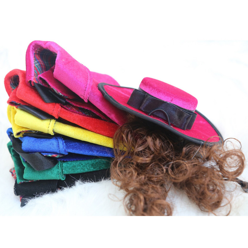 Kostým pre malého psa, pláštenka a parochňa, klobúk, sada, šteňa, pokrývka hlavy, plášť, cosplay oblečenie, doplnky na Halloween, vianočné oblečenie