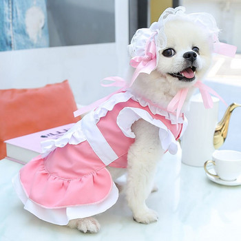 2022 Νέα Kawaii Maid Clothing Pet Dog Ρούχα Ρούχα για γάτες με λουρί Φούστα σκύλου για μικρά σκυλιά Προμήθειες για κατοικίδια​​​