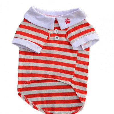 Tričko pre domáce zvieratá, elastické priedušné bavlnené, mäkké, s klopou pre psov, pruhované tričko pre letné psy a mačky, čistá bavlnená priedušná módna košeľa