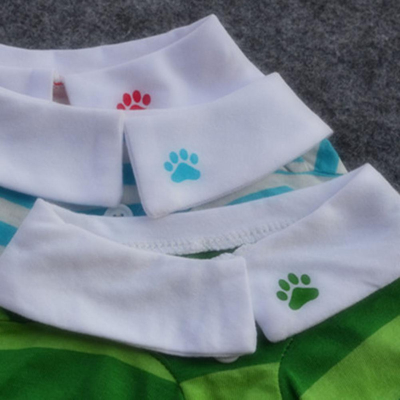Tričko pre domáce zvieratá, elastické priedušné bavlnené, mäkké, s klopou pre psov, pruhované tričko pre letné psy a mačky, čistá bavlnená priedušná módna košeľa