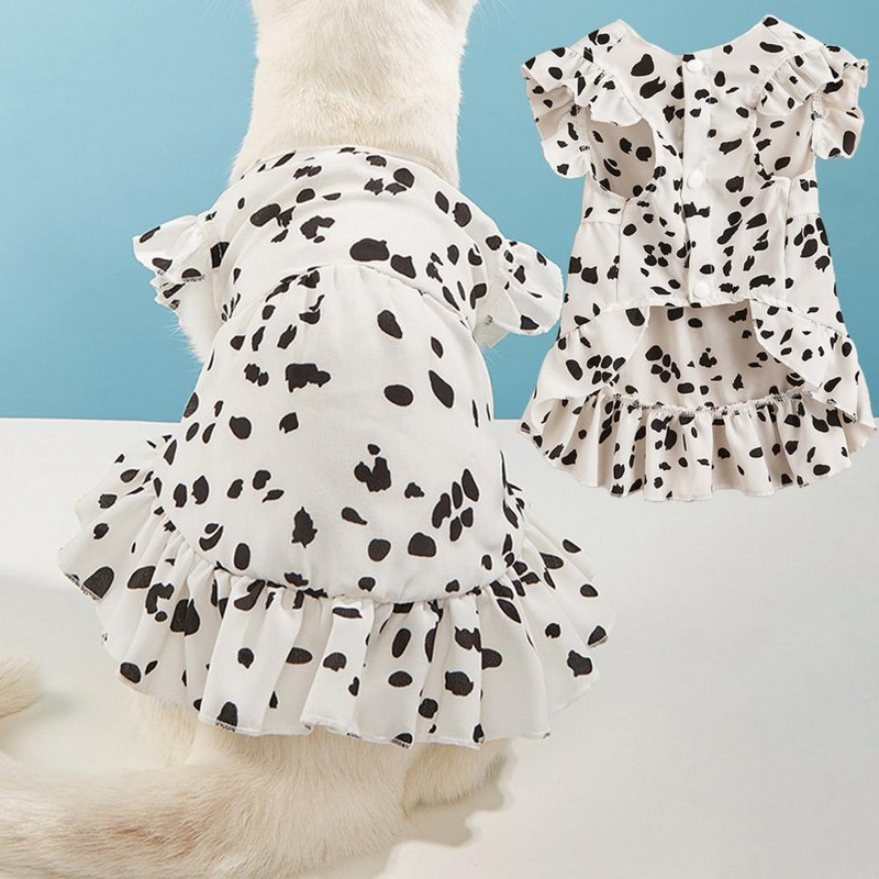 Rochie minunată pentru cățeluș, cu gât rotund, lavabilă manual, îmbrăcăminte pentru animale de companie, pisică, câine, rochie cardigan de vară