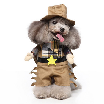 Забавни дрехи за домашни любимци Cosplay Pirate Dog Panda Dog Cosplay Costume Brown Rabbit Raccoon Murderer Western Cowboy Outfit for Dogs