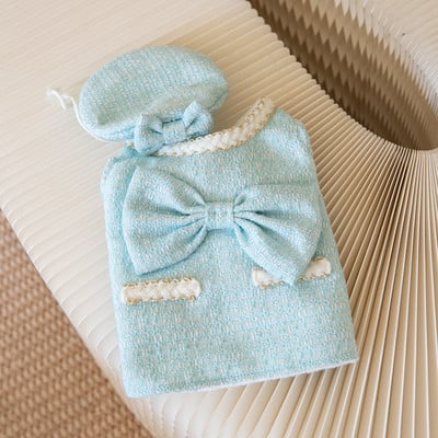 Zimné teplé oblečenie pre domáce zvieratá, sukňa v tvare A, vianočný sladký kabát pre domáce zvieratá, plyšové šaty, obleky, elegantné šaty pre mačky a psa s klobúkom, oblečenie pre plyšové mačky