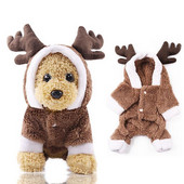 Lemmiklooma jõuluriided Armas lemmikloomakoera kassi kostüüm Põdrakostüüm Väike keskmine kassikoer Mugav jõulupeo lemmiklooma kostüüm