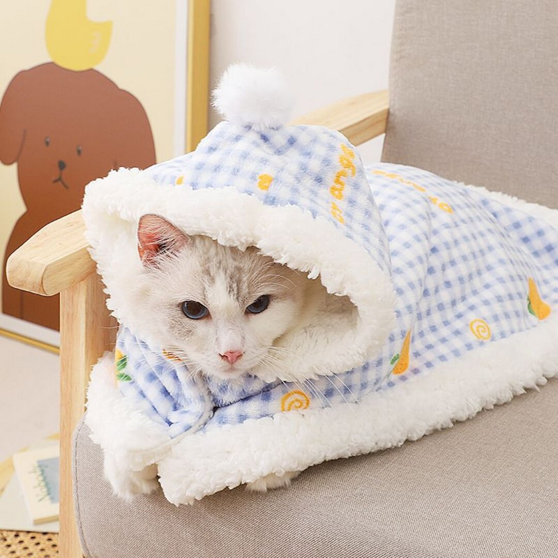 Κουβέρτα Γάτα Cape Cape Φθινοπωρινή και Χειμερινή κουβέρτα Πάπλωμα ύπνου Kitten Pet Pet Pet κουβέρτα ζεστός υπνόσακος