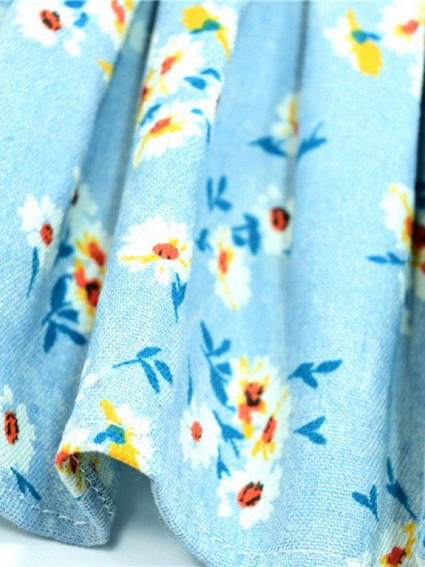 S-2XL Pet Dog Cat Denim Daisy Sling Skirt Prozračna odjeća za pse s cvjetnim printom Ljetna suknja za Teddy Pug Pet Apparels