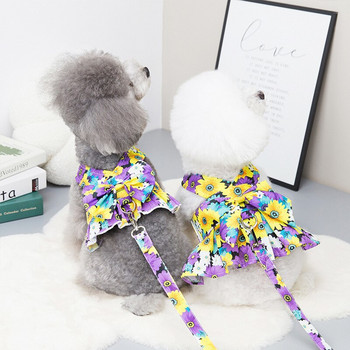 Ρούχα σκυλιών για μικρά σκυλιά 2022 Άνοιξη Καλοκαίρι Φόρεμα Πριγκίπισσας Ρούχα κατοικίδιων κουταβιών Μόδα Bichon Teddy Στολή περιλαμβάνει λουρί σκύλου
