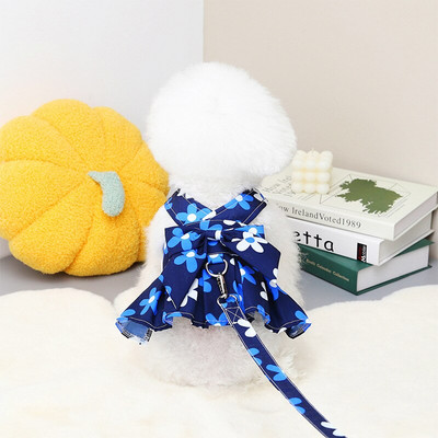 Odjeća za pse za male pse 2022. Proljeće Ljeto Princess Dress Odjeća Kućni ljubimac Puppy Fashion Bichon Teddy Kostim Uključuje povodac za pse