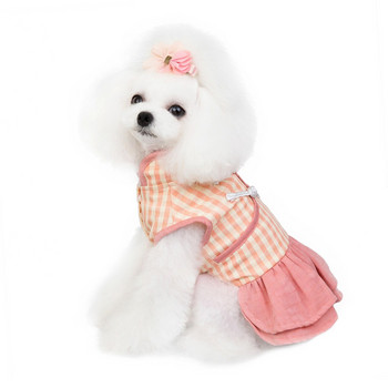 Νέα φούστα Dog Cheongsam καρό Doggie Pupply Clothing Festival Ένδυση Princess Girl Ρούχα για μικρό σκύλο XS SML XL