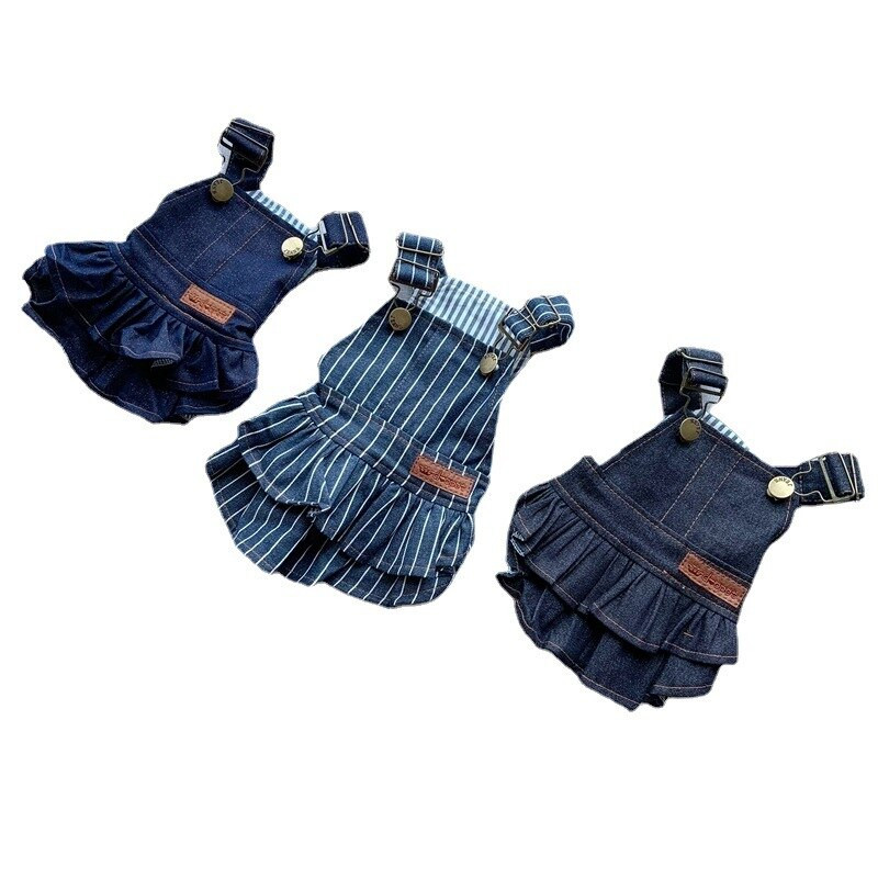 Šunų džinsinis sijonas naminiams gyvūnėliams sijonas mažiems šunims augintiniams vasarinės suknelės katėms Nauji naminių gyvūnėlių reikmenys Didmeninė prekyba šunims suknelė šunims