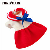 Sügis-/talvised lemmikloomariided koeramantlile Villane printsess Red Bow Üliõpilasseelik lemmikloomadele Kleit Kassiprintsessi riided