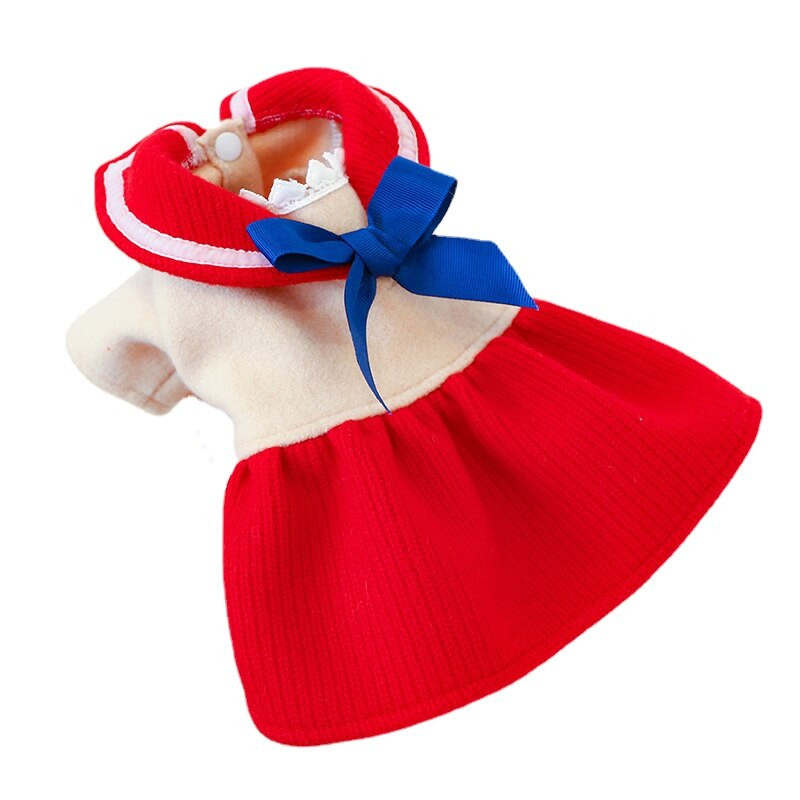 Sügis-/talvised lemmikloomariided koeramantlile Villane printsess Red Bow Üliõpilasseelik lemmikloomadele Kleit Kassiprintsessi riided