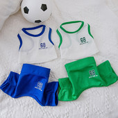 Jarné a letné sieťované dresy pre domáce zvieratá, rozdelené, ležérne oblečenie pre psov, premenené na športovú futbalovú vestu, tenké štvornohé športové oblečenie pre domáce zvieratá