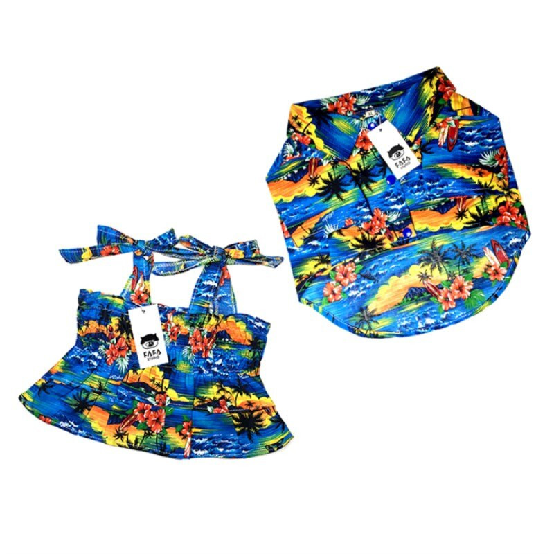 Produse pentru animale de companie Accesorii French Bull Dog Pug Summer Hawaii Fashion Dresses