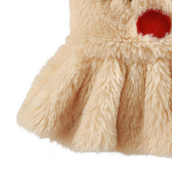 Φούστα για σκύλους Άνετες εικόνες κινουμένων σχεδίων Φόρεμα για κατοικίδια Φόρεμα με άλκες Αφράτο χακί Keep ζεστό Λούτρινο Χριστουγεννιάτικο Φεστιβάλ Φούστα για κατοικίδια για Teddy