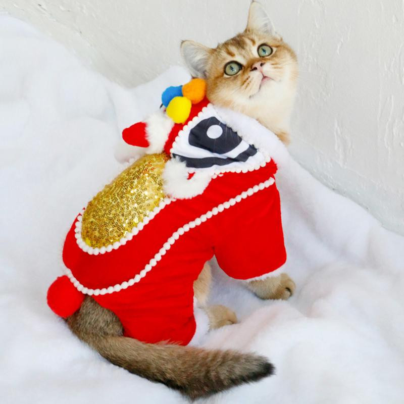 Adorabil Pet Dance în formă de leu Costume Cosplay Câini Pisici ținută pentru vacanța de iarnă Anul Nou petrecere atmosferă dimensiuni disponibile