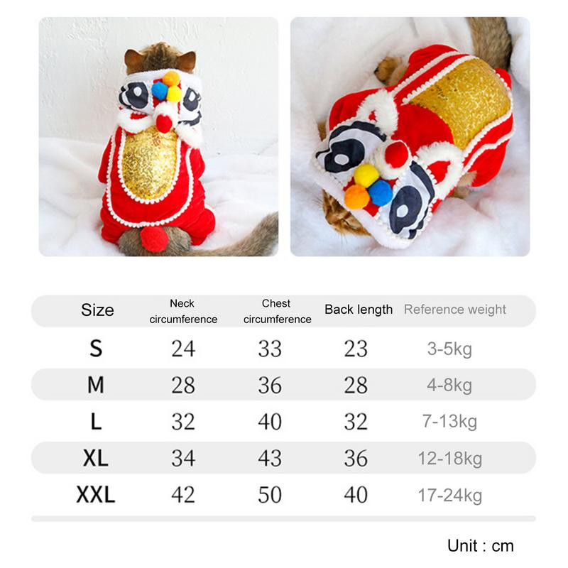 Adorabil Pet Dance în formă de leu Costume Cosplay Câini Pisici ținută pentru vacanța de iarnă Anul Nou petrecere atmosferă dimensiuni disponibile