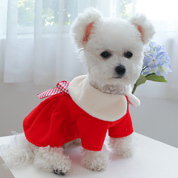 Μεσαία ρούχα για κορίτσια για σκύλους Χαριτωμένα ρούχα για σκύλους Ζεστά κατοικίδια Fleece γάτα Γιορτάστε με ρούχα για το κατοικίδιό σας